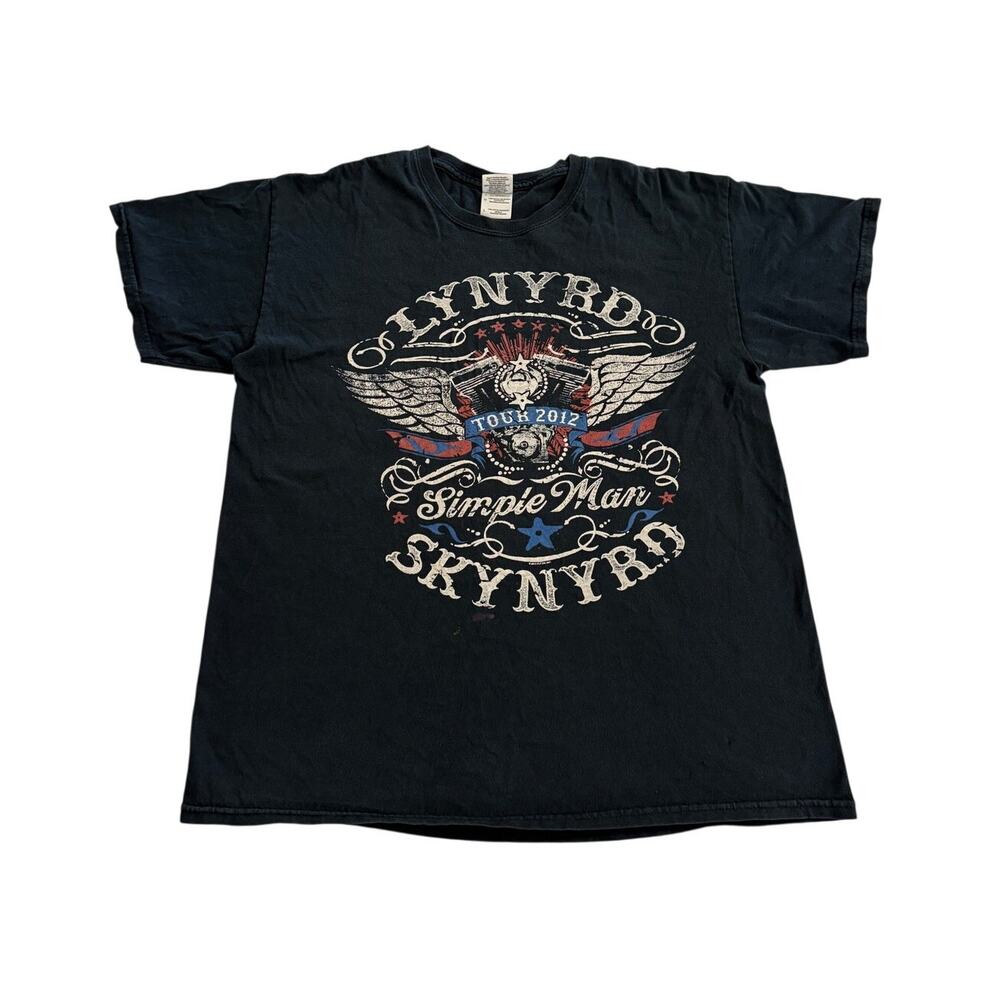 Lynyrd Skynyrd T-shirt Adult Large Black Simple Man Tour Double Sided Tee 2012